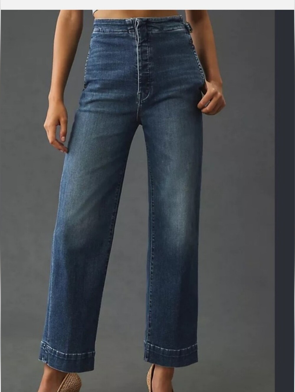 Mother The Cinch Greaser Ankle High-Rise Wide Leg Jean Size 27